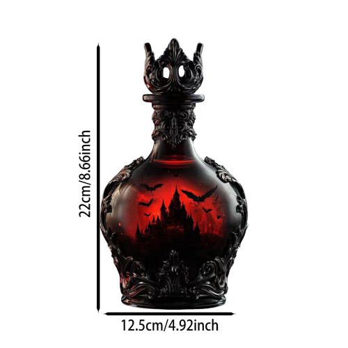 Flacon d'élixir de vampire en verre gothique, décoration d'Halloween 2