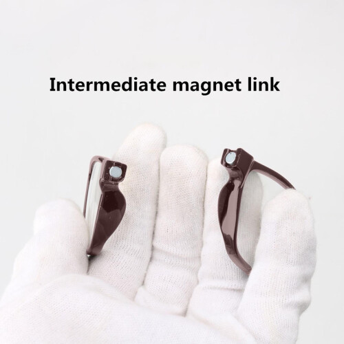 Herrelæsebriller Hængende Foldbare Magnetiske Front Klikforbindelse Hals Computerlæsere Lette Briller Brune 3.0 2