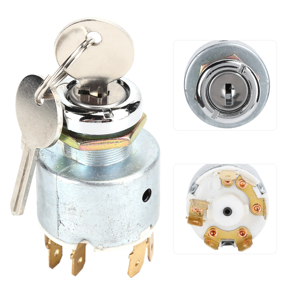 12V Aluminum Alloy Ignition Switch With 2 Keys For Boat Car Lawn Mower 7891392298143