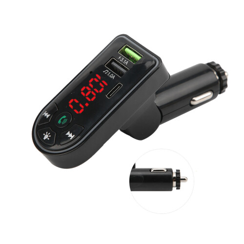 FM-Transmitter, Bluetooth-Autoadapter, Freisprecheinrichtung, Dual-USB-Schnellladefunktion, LCD-Display, MP3-Player, AUX-Eingang, kabelloses 2