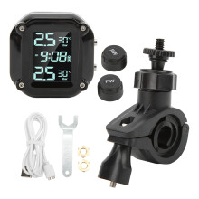 Motorradreifen-Druckkontrollsystem mit 2 Sensoren, LCD IP67 wasserdicht