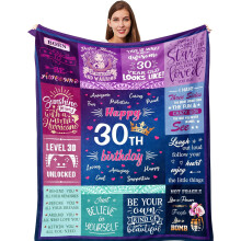 Teppe til 30-årsdag for kvinner – 100 x 130 cm, kompatibel med dekorasjoner og gaver til 30-åringer
