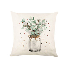 Capas de almofada decorativas de linho com estampa floral, 45x45 cm (18"x18").