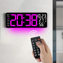 Clog Balla Digiteach 15.28" le Cianrialtán, Uath-Laghdú, Solas Oíche, Dáta/Seachtain/Teocht – Ag luí leis an Seomra Maireachtála, an Seomra