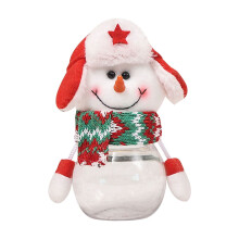 Potes de doces natalinos com enfeites de Papai Noel/Alce/Boneco de Neve – Pote de plástico para biscoitos, recipiente de armazenamento e