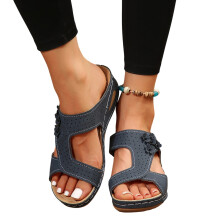 Willtoo Orthopedic Sandals for Women – Comfortable Wedge Slip-On, Wide Width, Arch Support, Dressy Summer Casual Slides (Compatible with All-Day