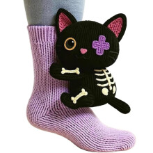Chaussettes épaisses antidérapantes à motif animal, motif chat mignon en 3D, cadeaux de Noël tricotés à la main pour femmes et hommes (B)