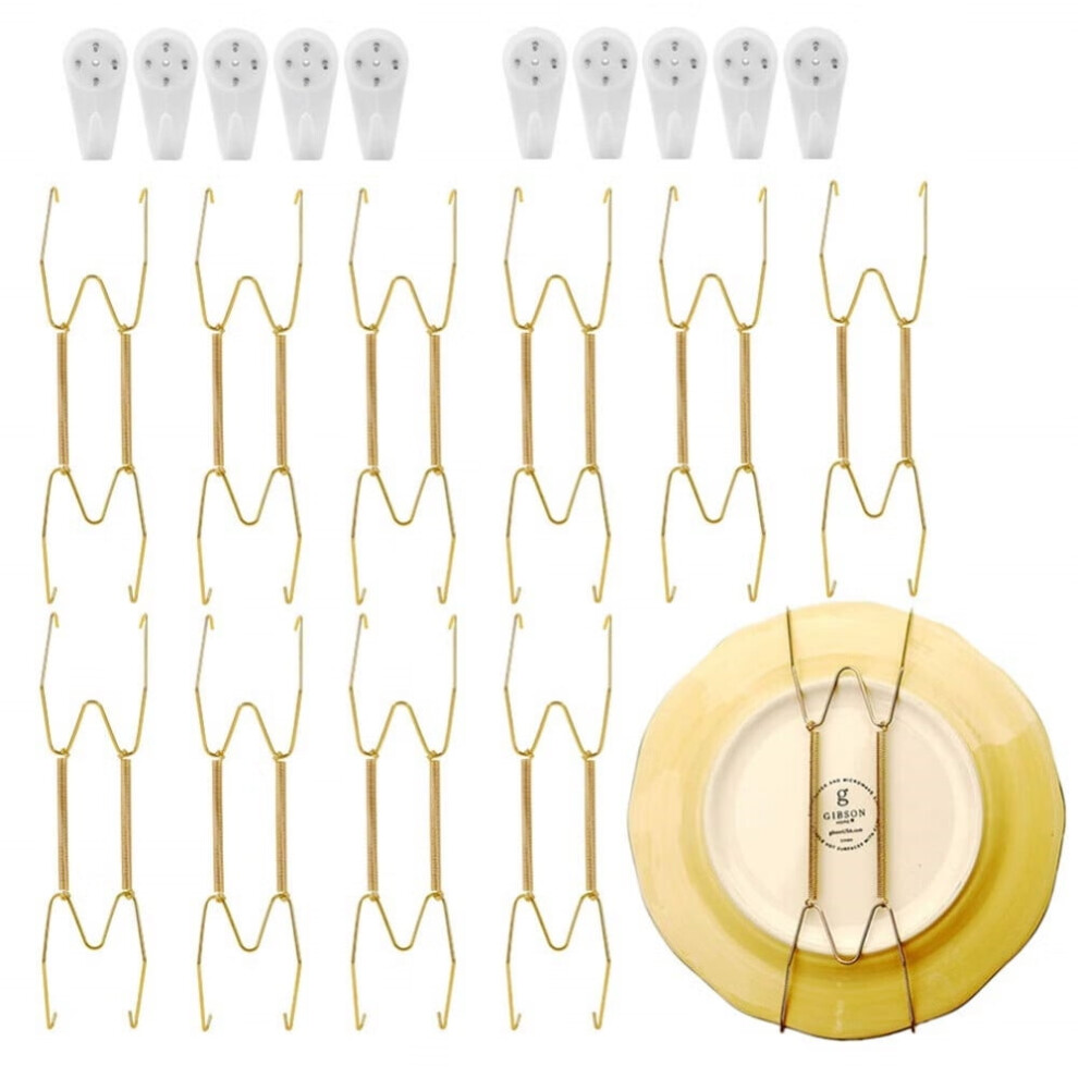10 Pack Stainless Steel Plate Hangers For Walls Compatible Decorative Plates Hooks Dish Diaplay Holder With 10 Pcs Wall Hooks (8 Inch) 9551475442396