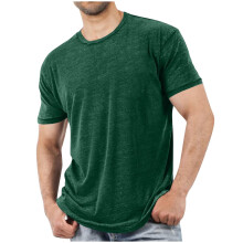T-shirt voor heren in grote maten, korte mouwen, basic T-shirt met ronde hals, losvallende tops, effen kleur, sportshirt