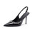 Women's Rhinestone Leather Pointed Toe Pumps Black 1