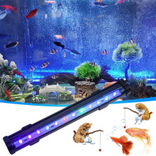 LED akvarielysbjælke, 21,6", nedsænkbar RGB, 21 LED'er, dæmpbar – til akvarier, cisterner, stenbed, med adapter