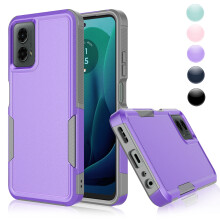Custodia per Motorola G5G2024 – Cover integrale antiurto 2 in 1 in gomma resistente, colore viola