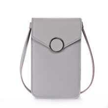 Sac bandoulière tactile pour femme avec fenêtre transparente, mini sac à main portefeuille en cuir avec emplacements pour cartes de crédit