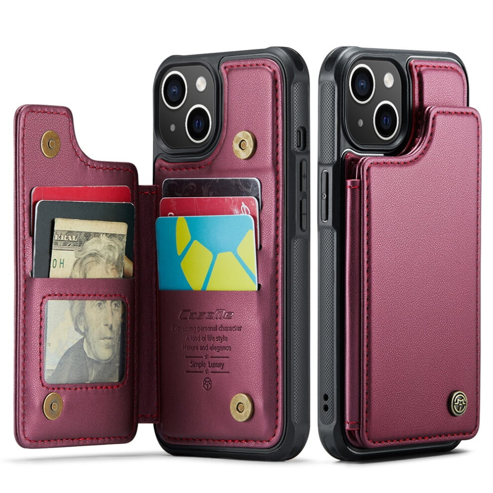 Caseme Leather Wallet Case For Iphone 14 PlusâRfid Blocking, Magnetic Clasp, Kickstand, Shockproof, Compatible With Iphone 14 Plus 9340959351763