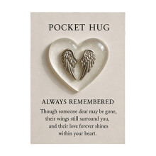 Heart Pocket Hug Angel Poem Cards for Funeral Favors and