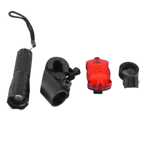Easy Installation Bicycle Headlight Set Ultra Bright LED Flashlight Front Lamp With Three Modes Push Button Switch Water Resistant Long Battery Life 1