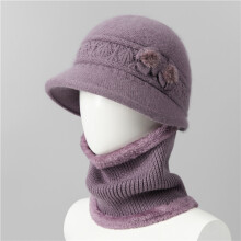 Willtoo Wintermuts en Sjaal Set voor Dames: Warme Cloche Bucket Hat + Ronde Sjaal Set, Accessoires voor koud weer, Lichtpaars