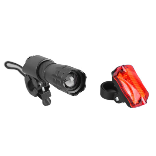Easy Installation Bicycle Headlight Set Ultra Bright LED Flashlight Front Lamp With Three Modes Push Button Switch Water Resistant Long Battery Life 2