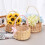 Easter Woven Baskets For Home Decor, Versatile Storage Rustic Decorative Flower Basket With Handle Natural Rattan Material Compact Size For Multiple 4