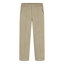 Calça chino cáqui infantil com bolsos, tamanho 4-5 anos.