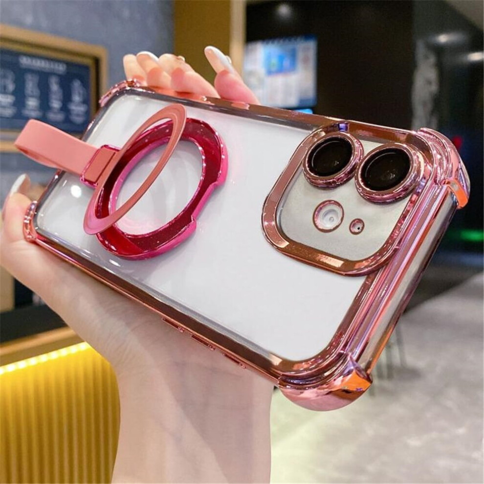 Iphone 12 Magsafe Case Transparent Crystal Back Ring Pink 968604546808