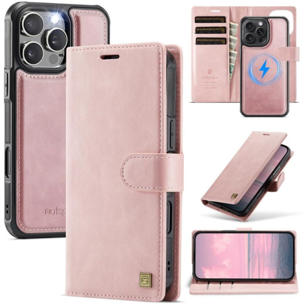 Iphone 16 Pro Magsafe Wallet Case Pu Leather Pink 968604546532