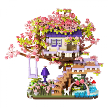 Blomsterhus byggeklosser sett mikro konstruksjonsleke