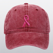 Rosa bandet bröstcancermedvetenhetshatt kvinnor vintage