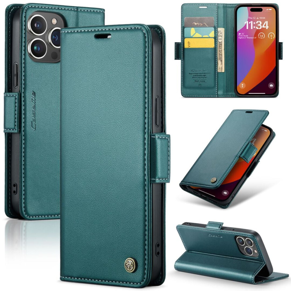 Caseme Leather Wallet Case For Iphone 15 Pro Max Green 968604549267