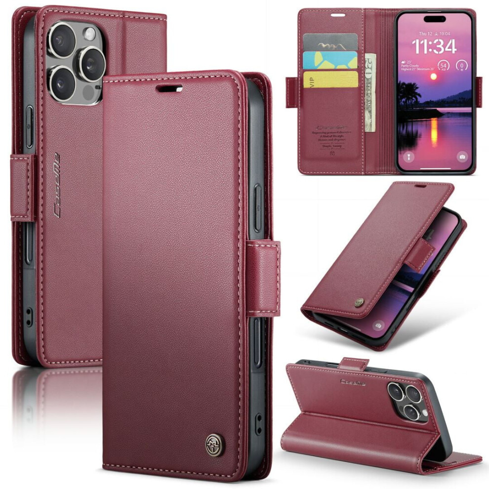 Caseme Leather Wallet Case For Iphone 14 Pro Max Â Wine 968604550317