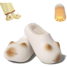 2026. Nuevas pantuflas de felpa suave con estampado de huellas de gato para aumentar la altura en invierno. Calzado suave, cálido y acogedor con