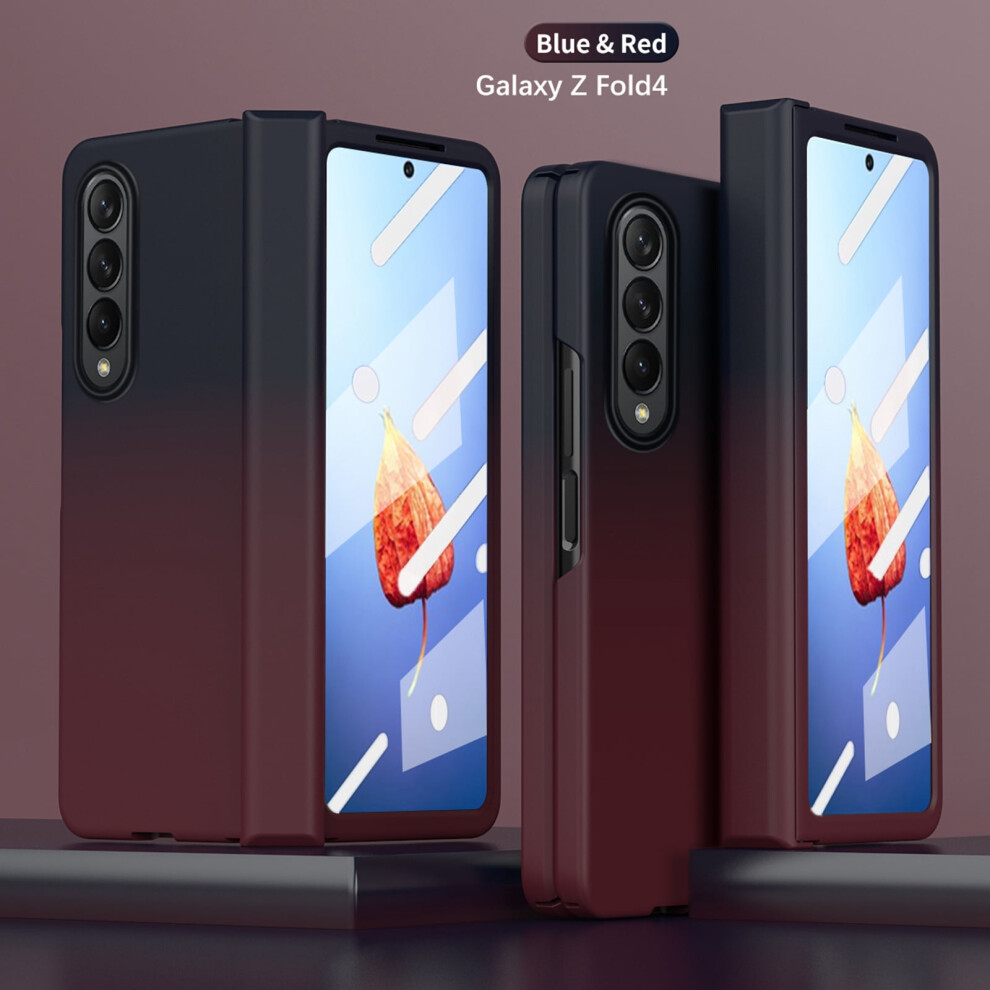Shockproof Gradient Pc Case For Samsung Galaxy Z Fold 4 5G Â Hinge Protection, Lightweight Armor, No Screen Protector, Red 9773935339620