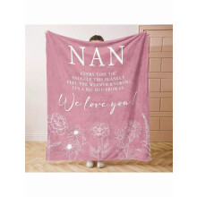 Super Soft Personalized Flannel Throw Blanket for Nana, Grass Green - Cozy Gift for Birthday, Christmas, Mother's Day from Family & Friends