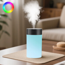 USB-ilmankostutin 400 ml, värikäs LED-mini-sumudiffuusori, hiljainen 36 dB, säädettävä sumu