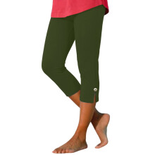 Leggings Capri Glasa Arm na mBan le Cnaipí Maisiúla, Bríste Aclaíochta Fad Glúine – Comhoiriúnach le 2026