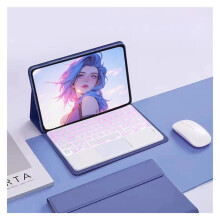 Slim Smart Keyboard Case Compatible with Samsung Galaxy Tab A8 10.5" (2021/2022), 7-color backlit, detachable, built-in touchpad & pen holder