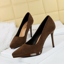 Damen-Pumps aus Wildleder mit hohem Absatz und spitzer Zehenpartie