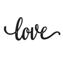 123.4 ίντσες Word LOVE Διακόσμηση τοίχου Ρουστίκ μαύρη μεταλλική διακόσμηση τοίχου