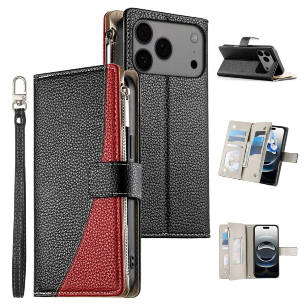Iphone 17 Pro Max Pu Leather Flip Wallet Case Black 968604580819