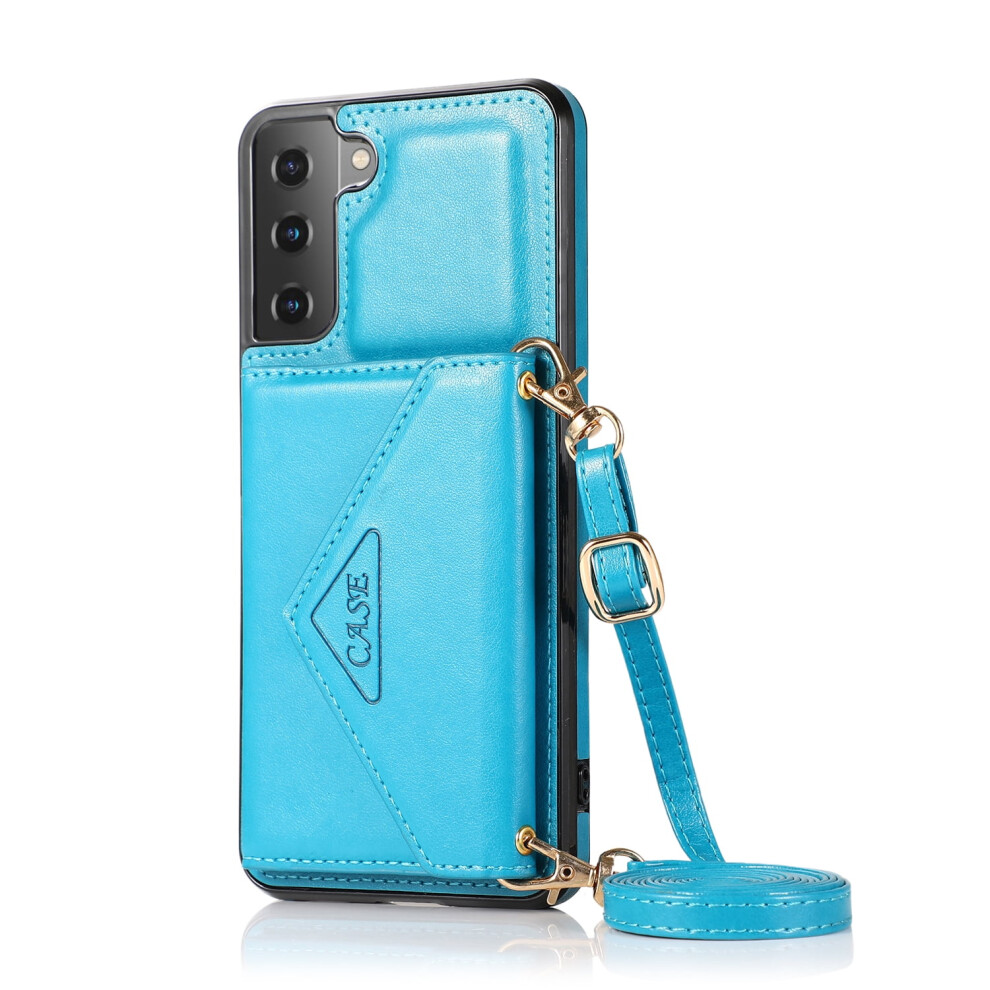 Galaxy S22 Case With Adjustable Crossbody Strap, Kickstand, Shockproof Wallet Cover For Compatible With Samsung Galaxy S22 5G Â Blue 9773935340930