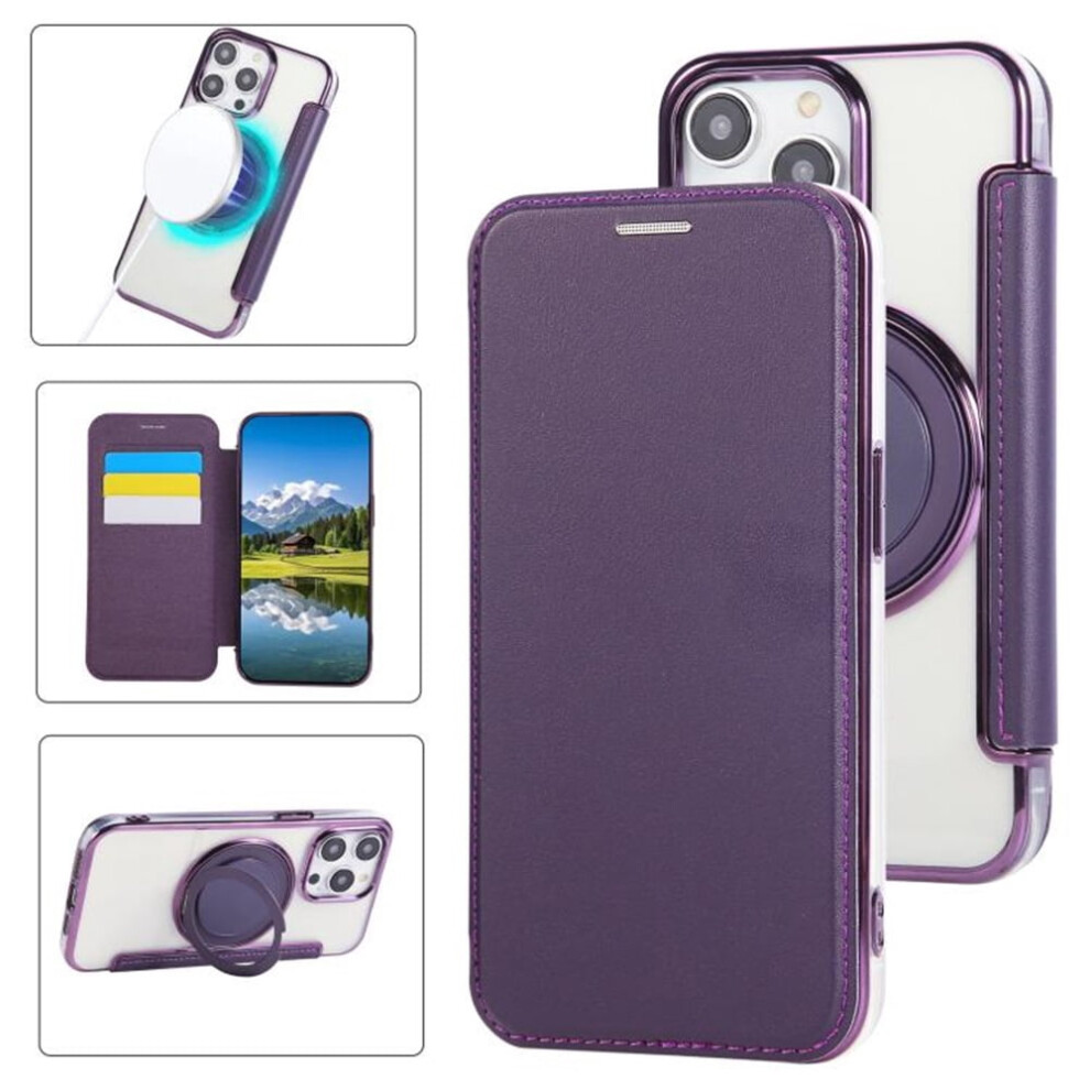 Magsafe Wallet Cover For Iphone 14/13 Â Pu Purple 968604581045