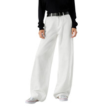Calça Jeans Feminina de Pernas Largas, Calça Jeans Feminina de Cintura Alta, Calça Jeans Casual Feminina, Calça Jeans Branca Feminina, Roupas
