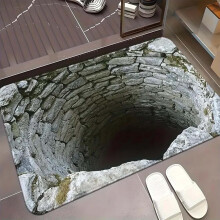 3D-Teppich mit optischer Täuschung – Rutschfestes Lochdesign