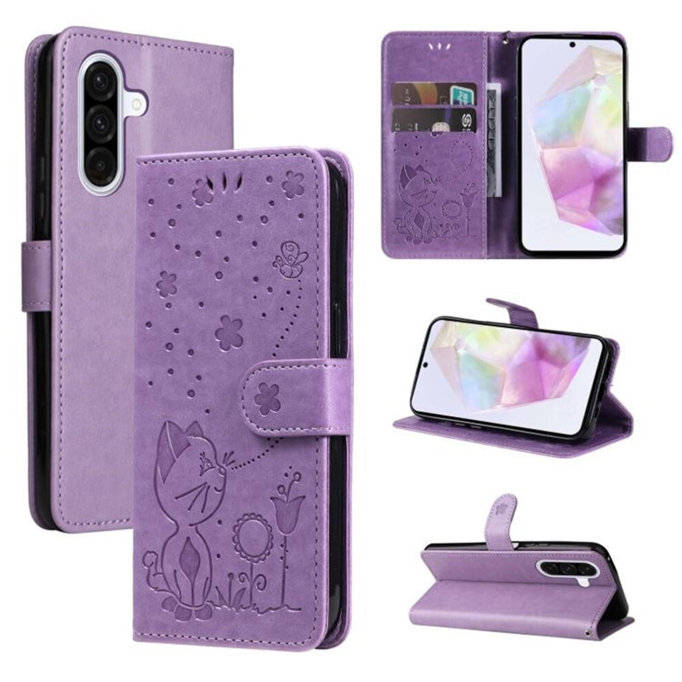 Pu Leather Flip Wallet Case For Samsung Galaxy M56 Purple 968604589829