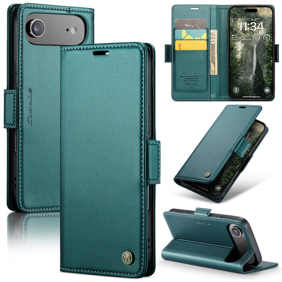 Caseme Leather Wallet Case For Compatible With Iphone Air Â Rfid Blocking, Magnetic Clasp, Kickstand, Green 9357860048088