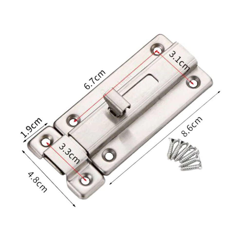 Stainless Steel Door Security Slide Latch Lock Bolt Surface Mounted Door Window Cabinet Latch Door Latches Hardware 9357860049320