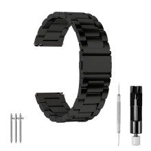 Pulseira de relógio de 18 mm, 20 mm e 22 mm, com sistema de liberação rápida, em aço inoxidável maciço de alta qualidade, ideal para relógios