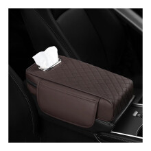 Memory Foam Car Armrest Cushion, Universal, Non-Slip, Ergonomic, PU Leather, Compatible with Cars & Trucks