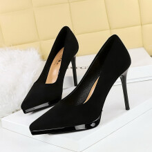 Women's Suede Pumps High Heel Pointed Toe
