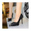 Women's Embossed Leather Pumps with Pointed Toe and High 1